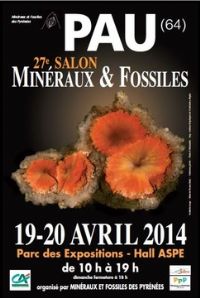 27ème salon Minéraux et Fossiles. Du 19 au 20 avril 2014 à Pau. Pyrenees-Atlantiques. 